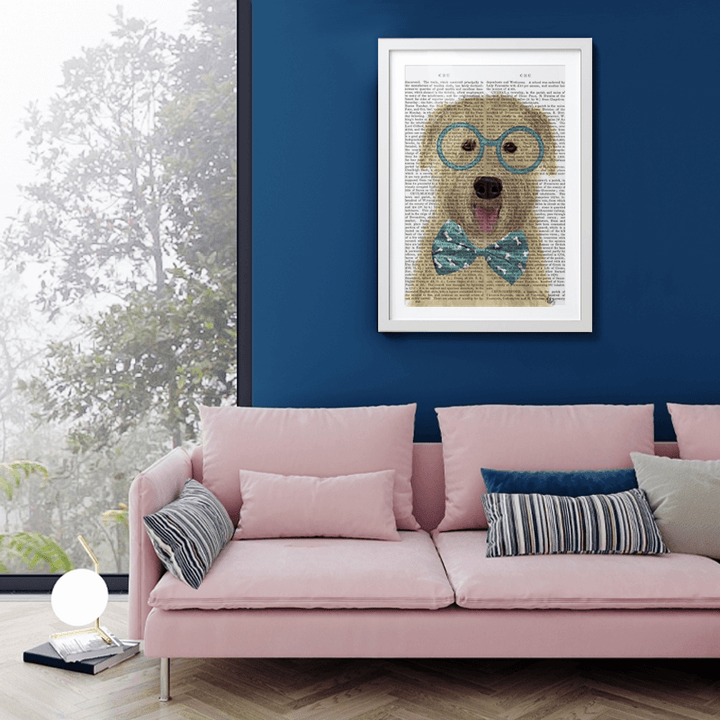 Wheaten Terrier with Glasses and Bow Tie