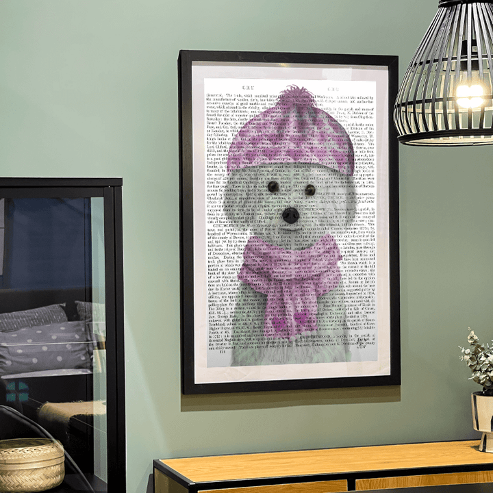 Bichon Frise in Pink Bobble Hat