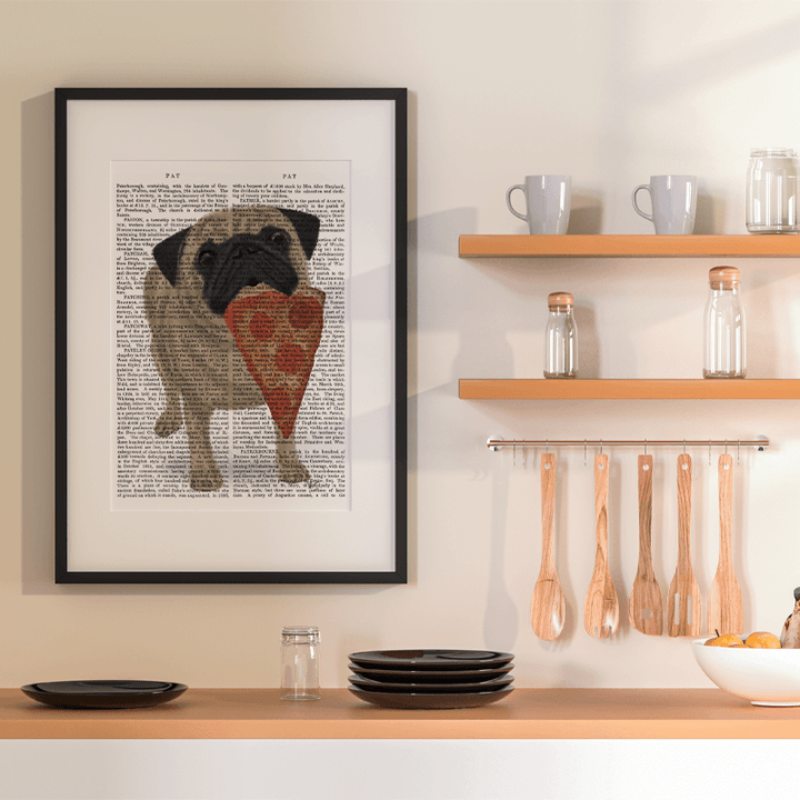 Pug Pizza 2 Book Print