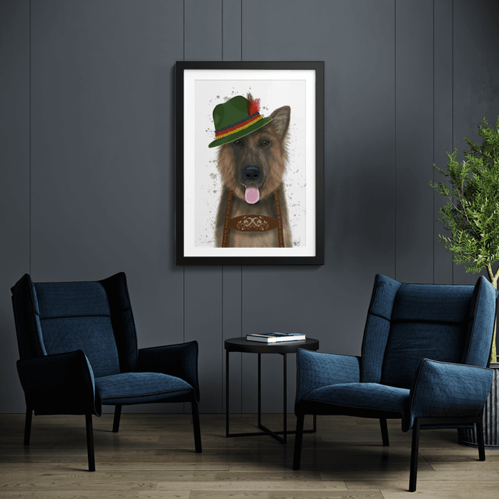 German Shepherd Lederhosen