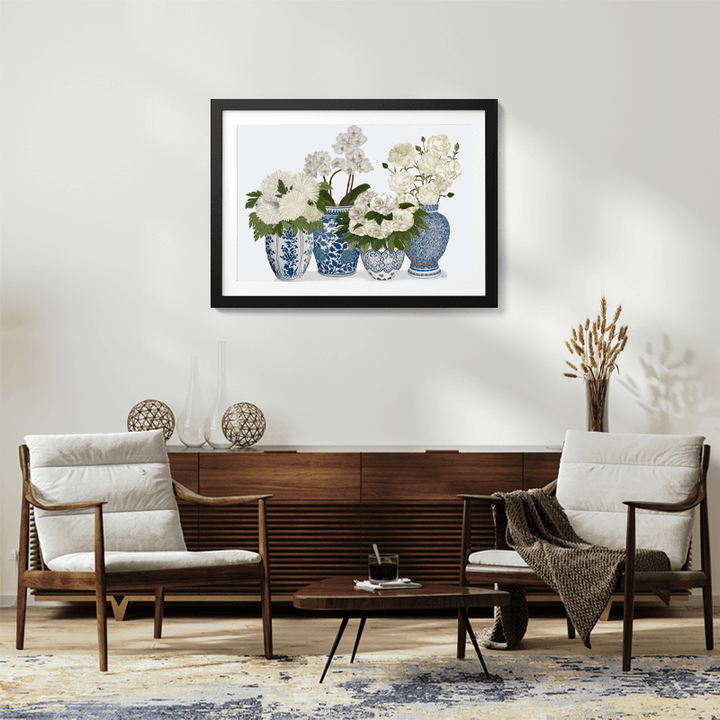 Chinoiserie Flower Quartet 1, Blue