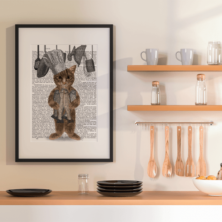 Tabby Cat Fish Chef, Full Book Print