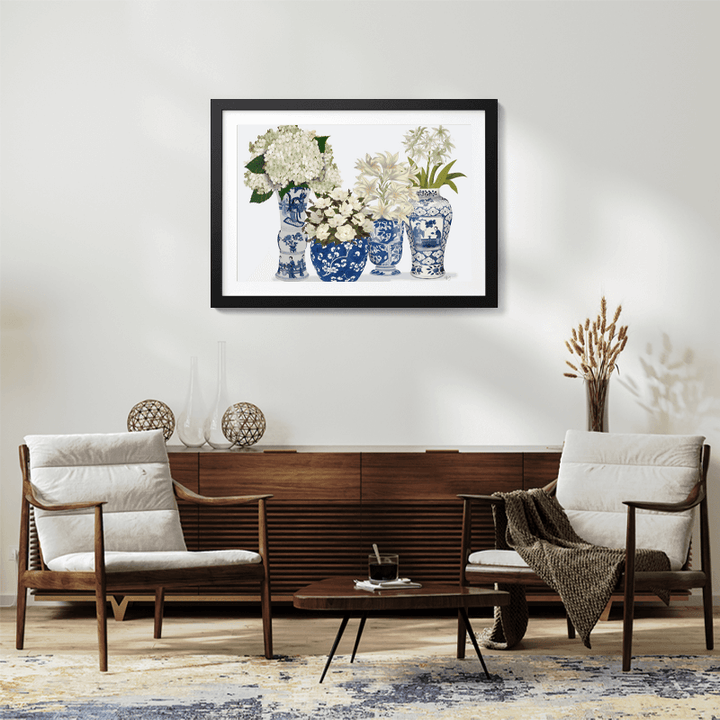 Chinoiserie Flower Quartet 2, Blue