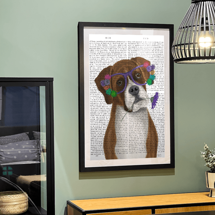 Boxer and Flower Glasses