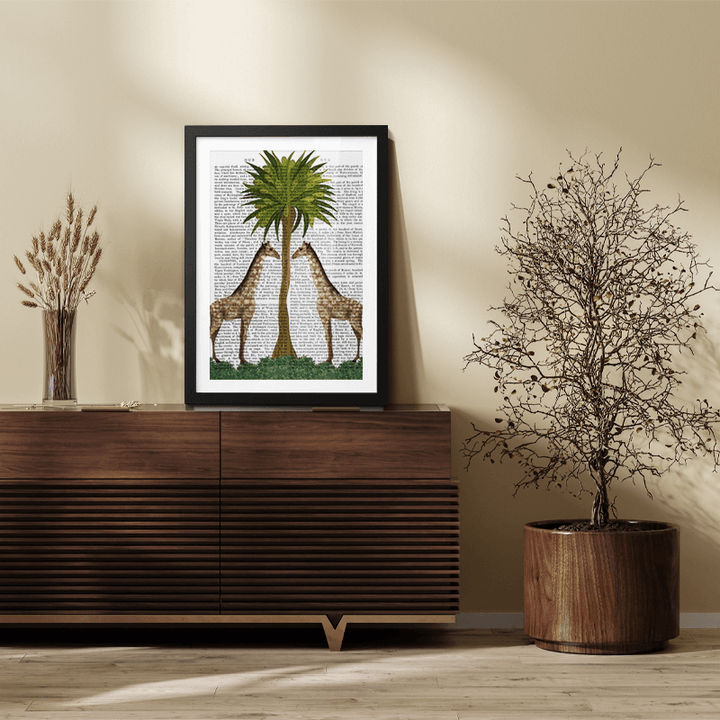 Giraffe Twins, Animalia Book Print