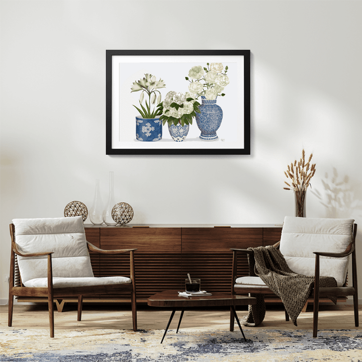 Chinoiserie Flower Trio 1, Blue