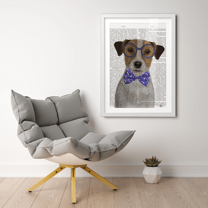 Jack Russell with Glasses and Bow Tie