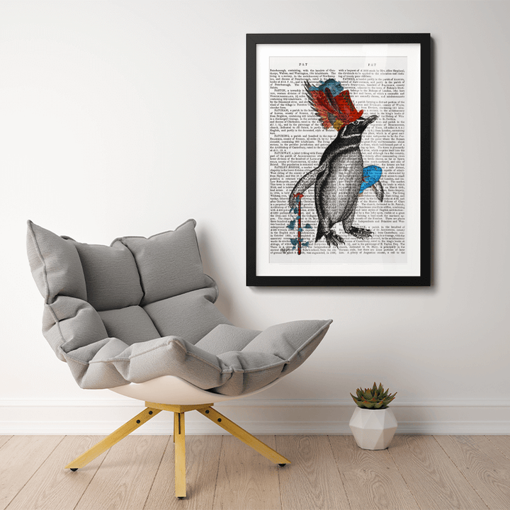 Penguin and Fish Hat Book Print