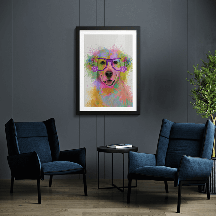 Golden Retriever Rainbow Splash