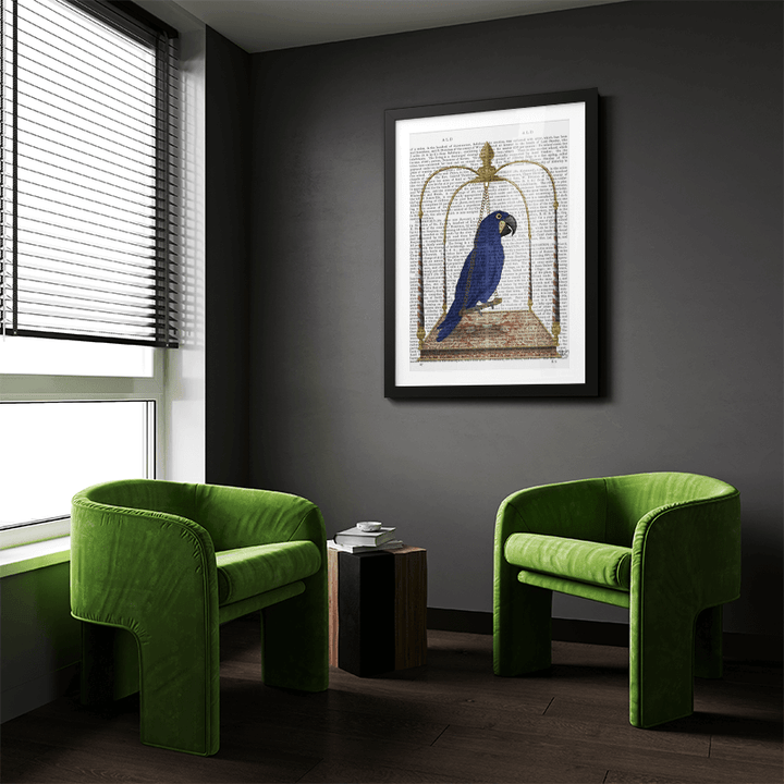 Blue Parrot on Swing