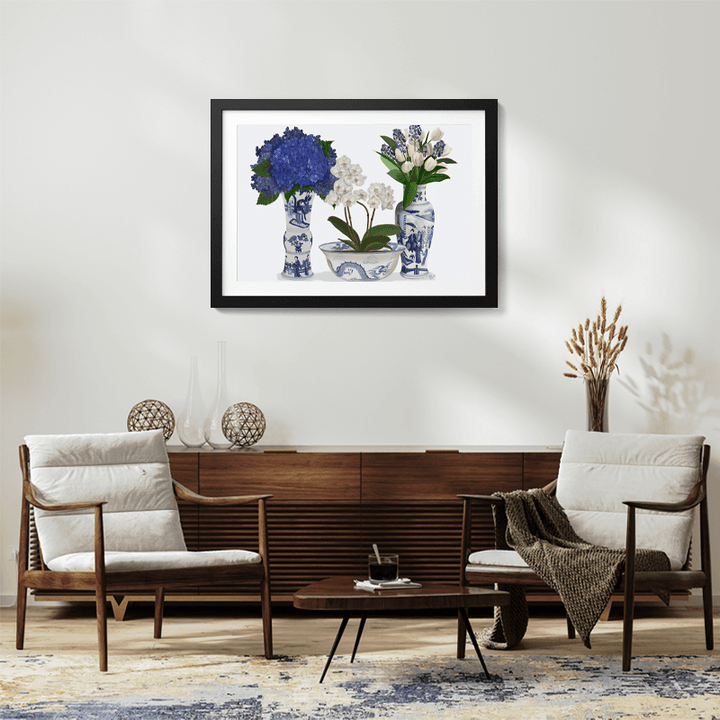 Chinoiserie Flower Trio 2, Blue