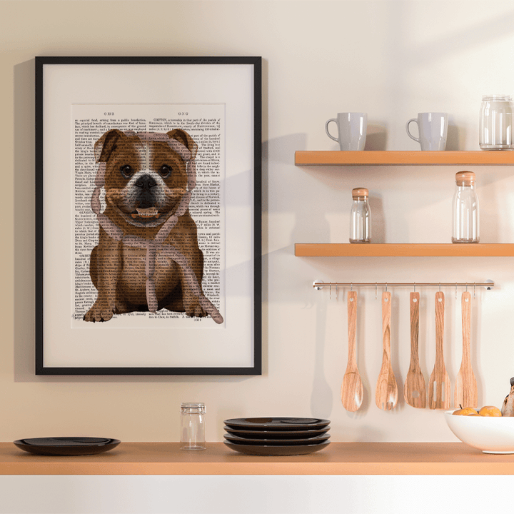 English Bulldog Sausages Book Print