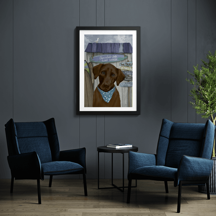 Chocolate Labrador Surf Shack