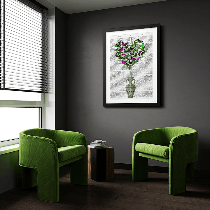 Butterfly Heart Bush, Green & Pink