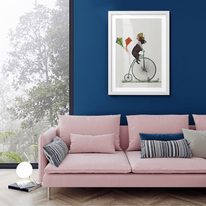 Boston Terrier on Penny Farthing