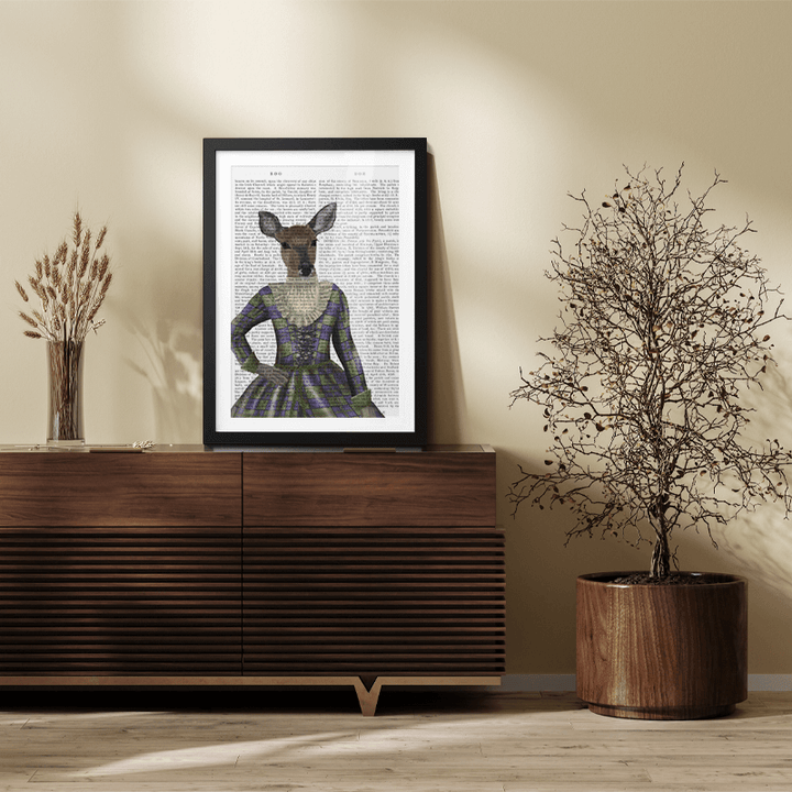 Scottish Deer Lady Elspeth, Portrait, Book Print