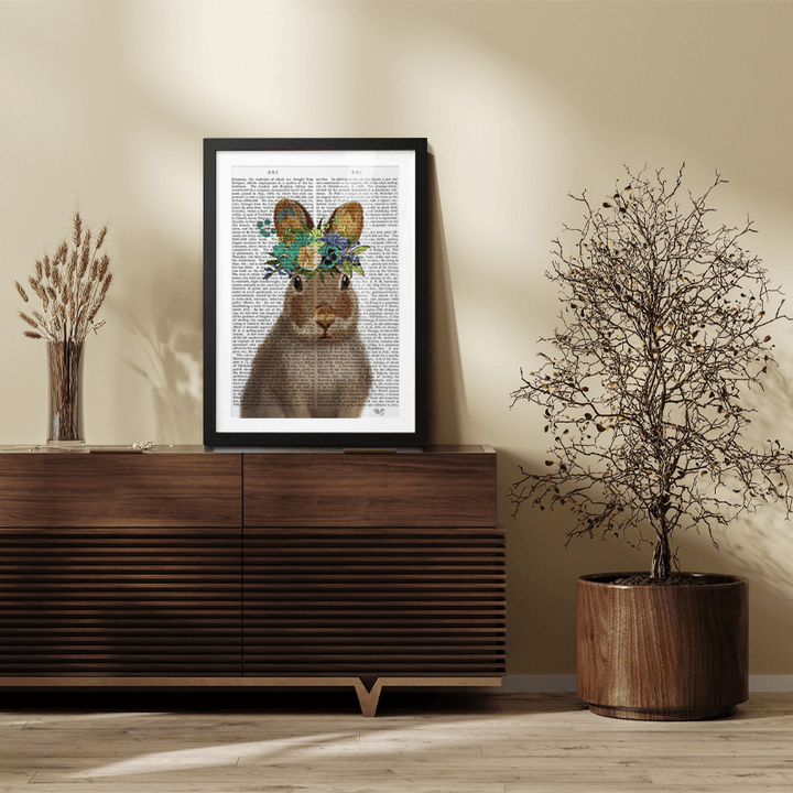 Rabbit Bohemian Book Print