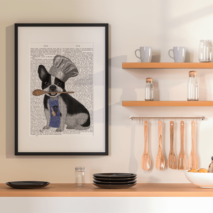 French Bulldog Chef Book Print