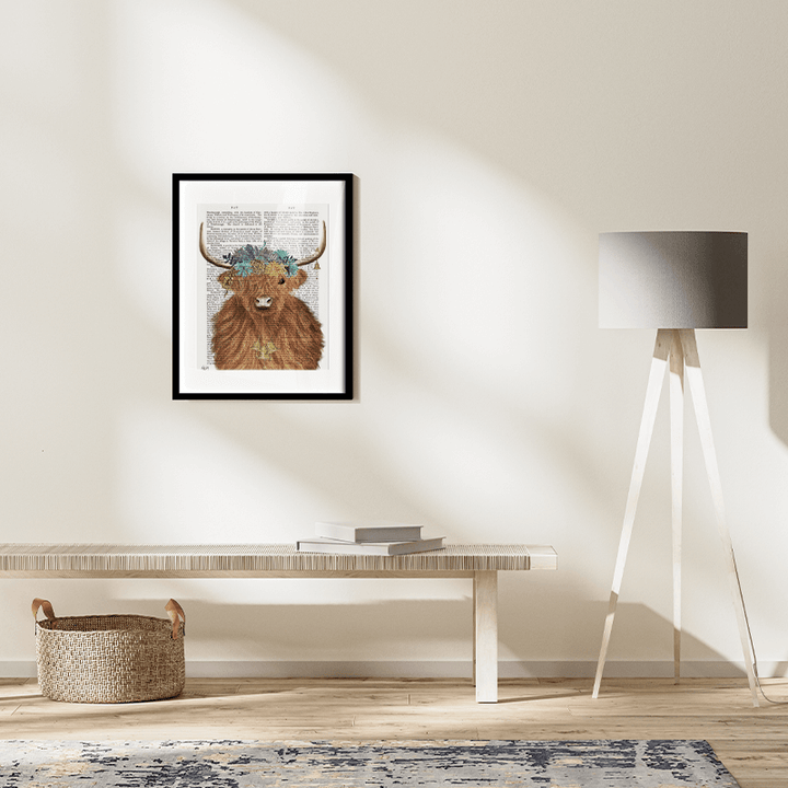Highland Cow Bohemian 1 Book Print