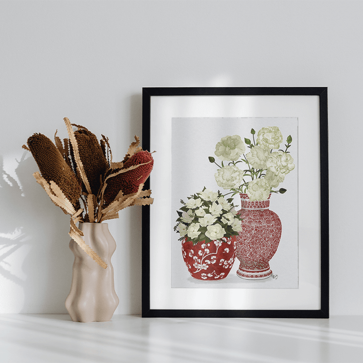 Chinoiserie Flower Duo 1, Red