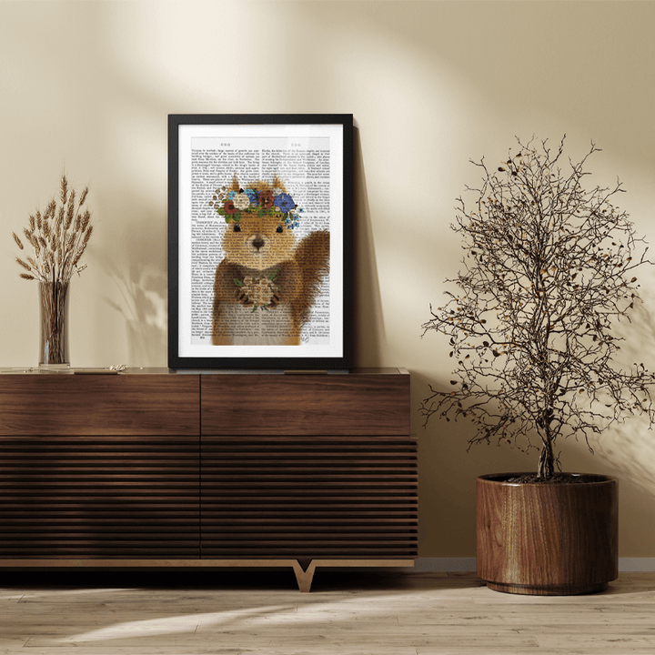 Squirrel Bohemian Book Print