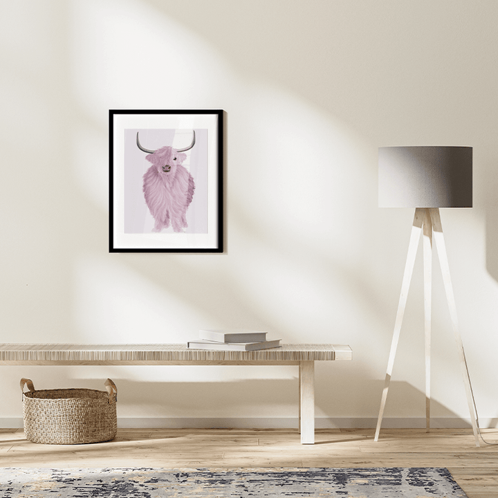 Highland Cow in Pink
