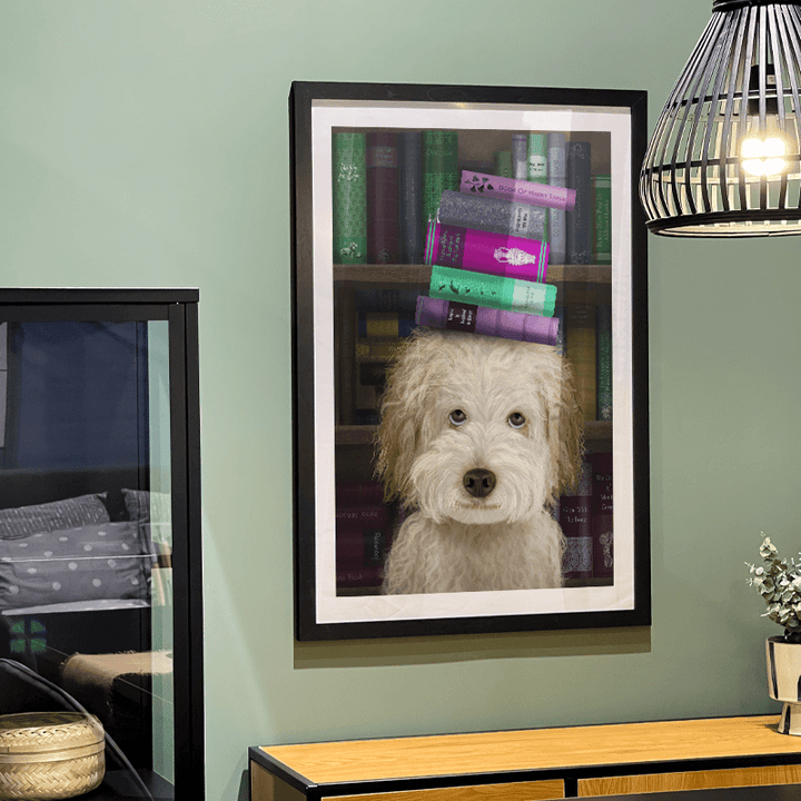Labradoodle, Cream, and Books