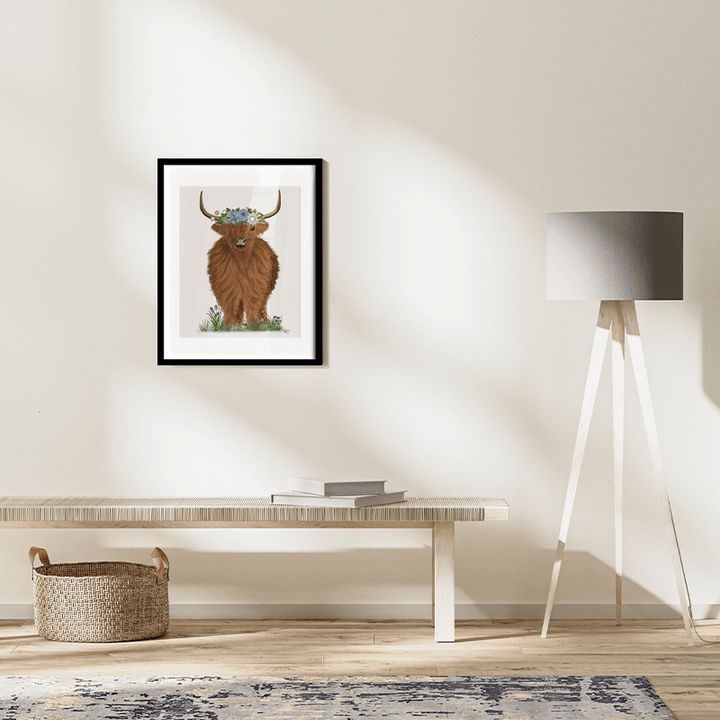 Highland Cow with Flower Crown 2, Full