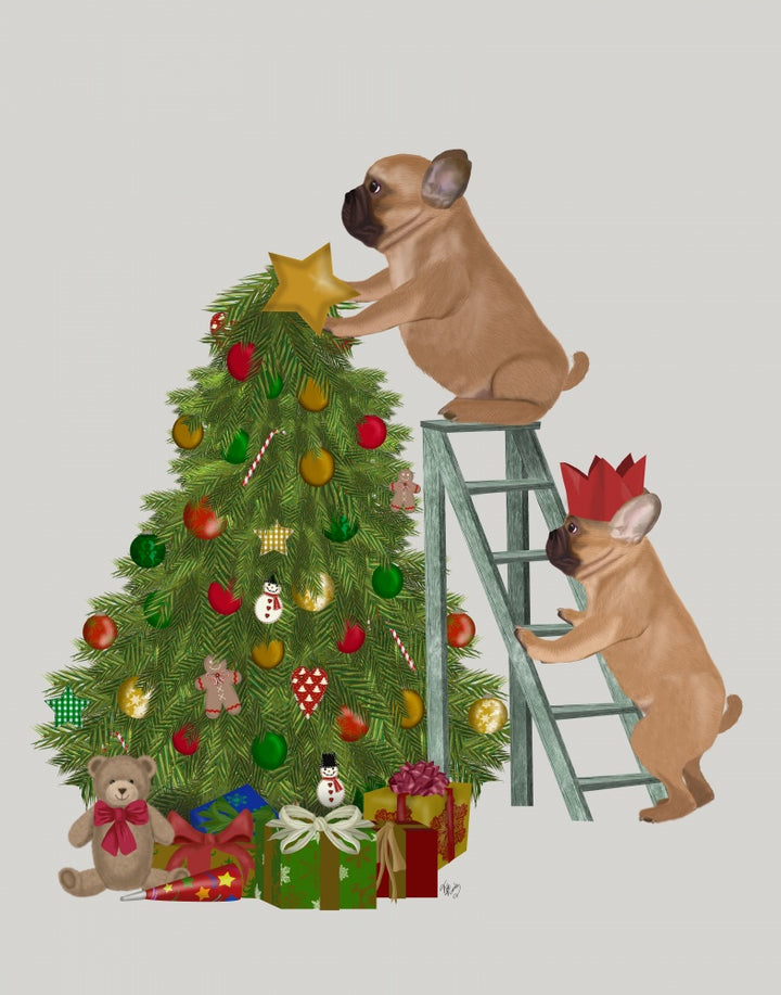 Christmas French Bulldog Tree Ladder