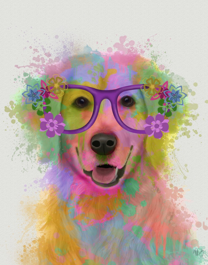 Golden Retriever Rainbow Splash