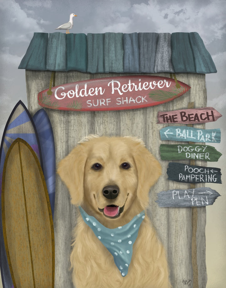 Golden Retriever Surf Shack