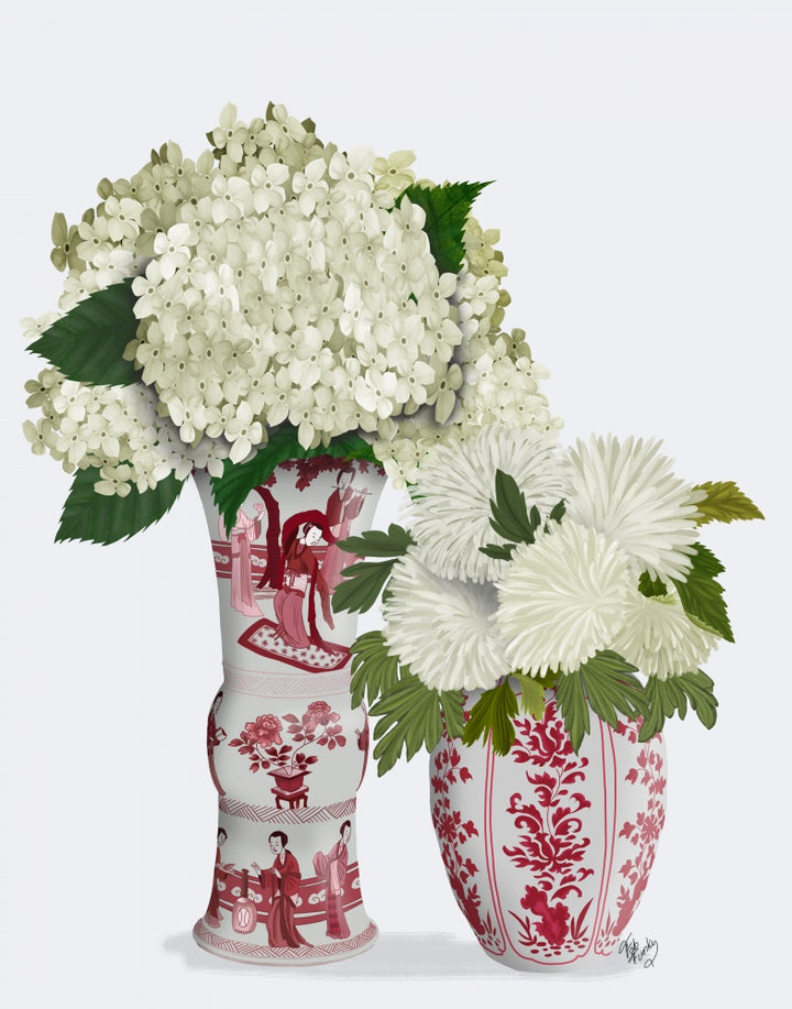 Chinoiserie Flower Duo 3, Red