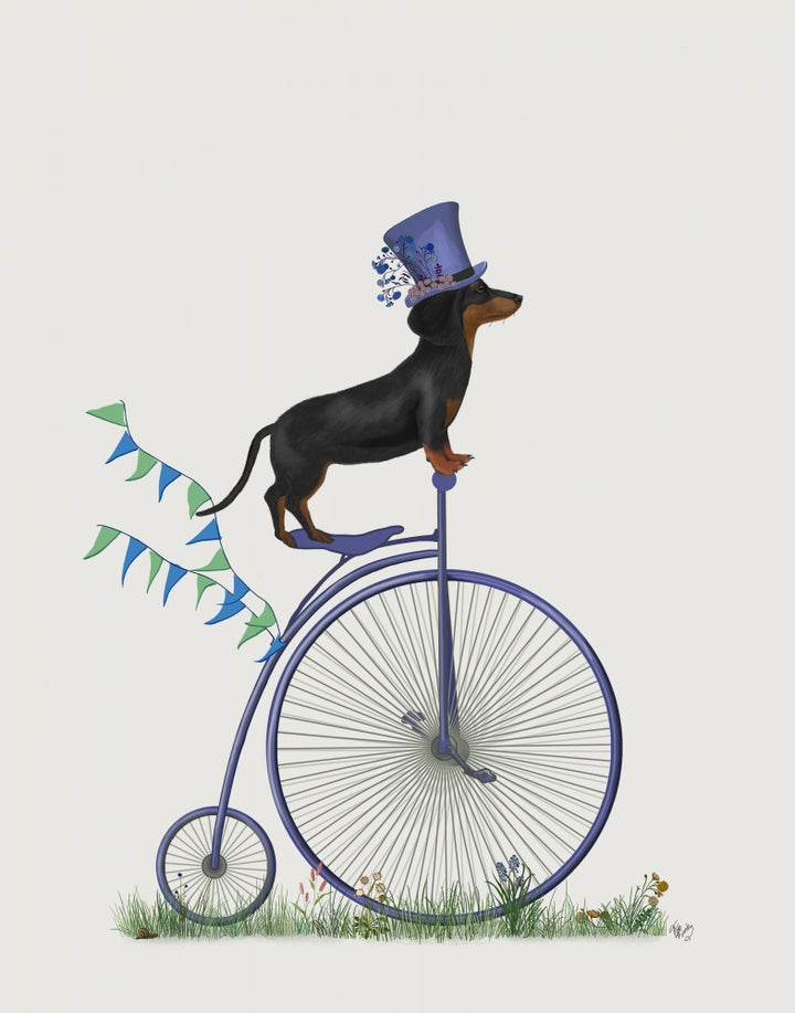 Dachshund on Penny Farthing