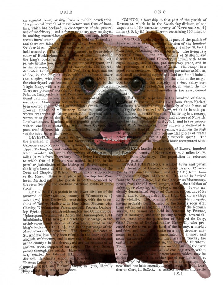 English Bulldog Sausages Book Print