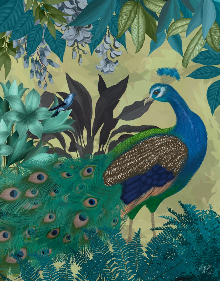 Peacock Garden 1 on Gold