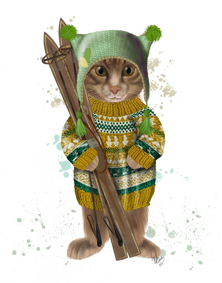 Tabby Ski Cat
