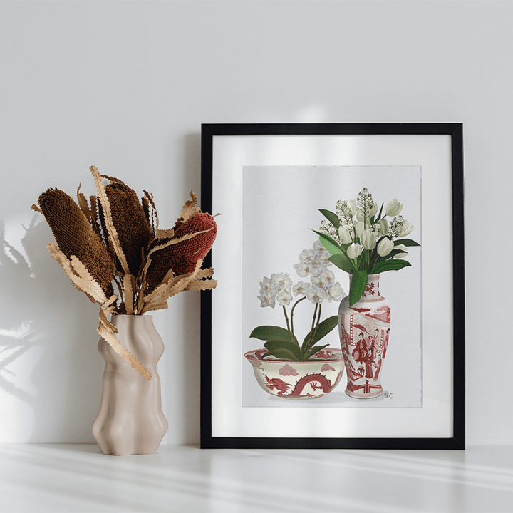 Chinoiserie Flower Duo 4, Red