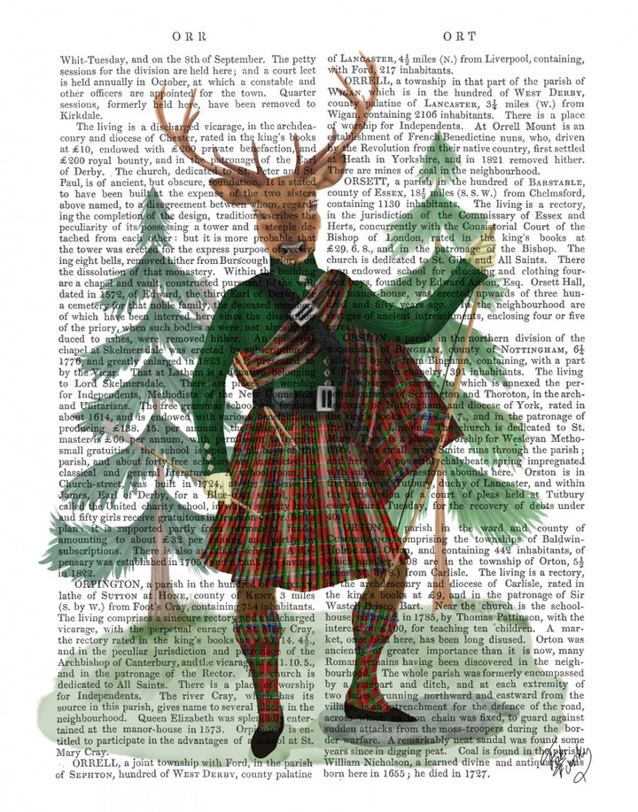Scottish Deer Major Malcolm, Full, Book Print