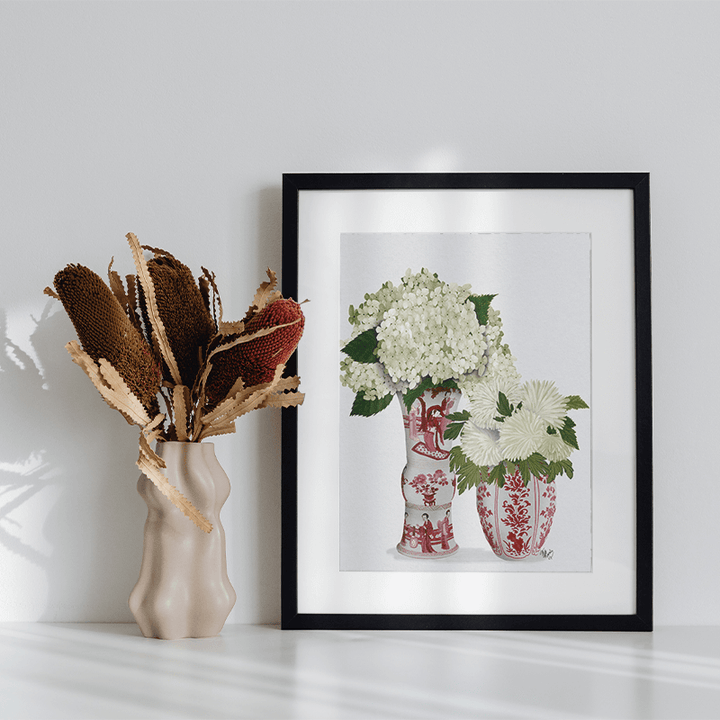 Chinoiserie Flower Duo 3, Red
