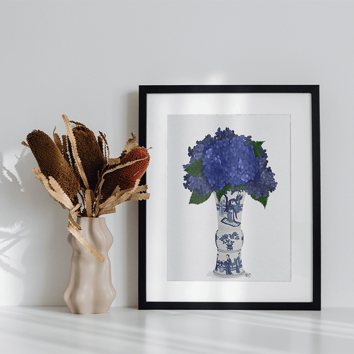 Chinoiserie Hydrangea Blue, Blue Vase