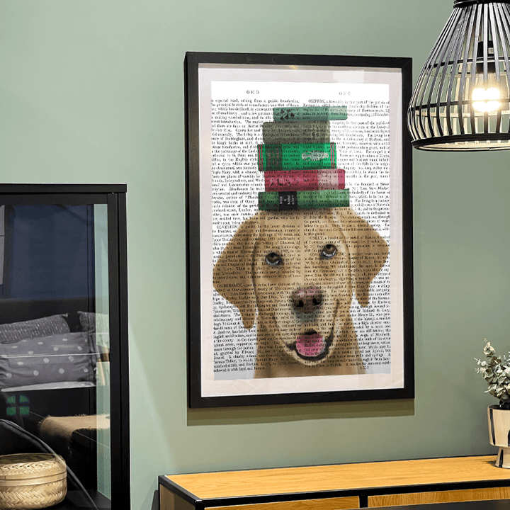 Yellow Labrador and Books