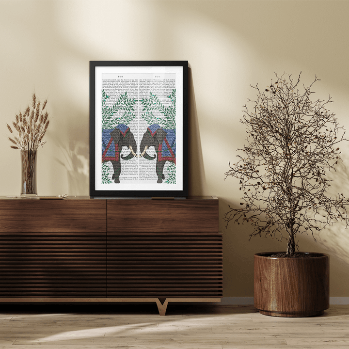 Elephant Twins, Animalia Book Print