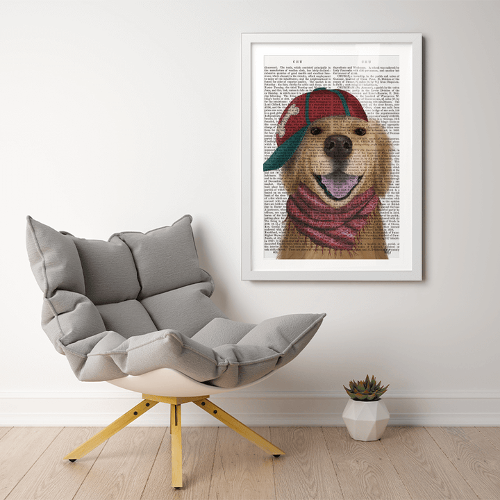 Golden Retriever and Baseball Cap