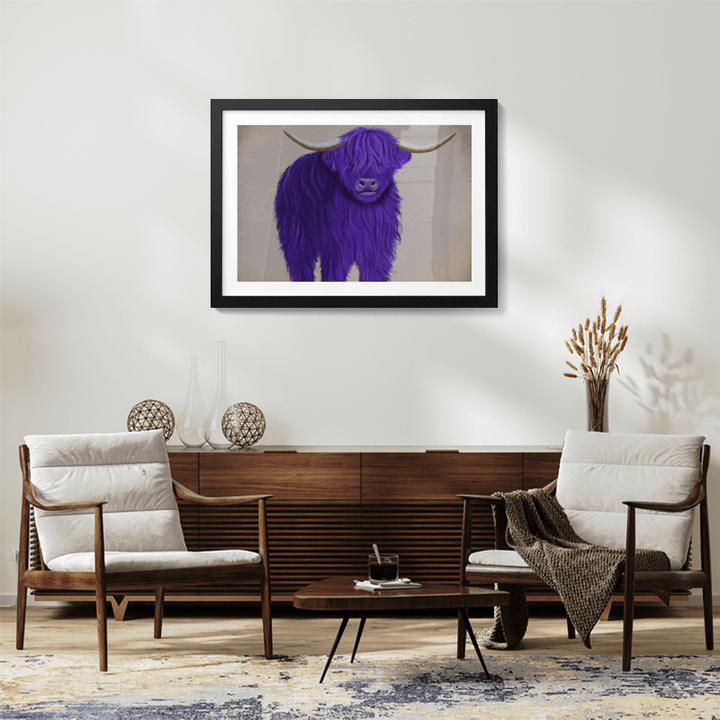 Highland Cow 5, Purple, Full