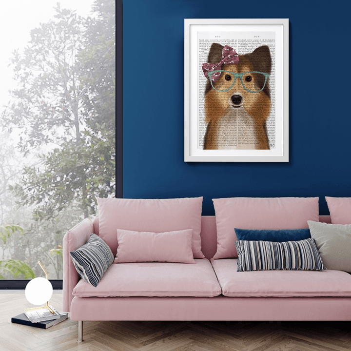 Shetland Sheepdog with Pink Bow