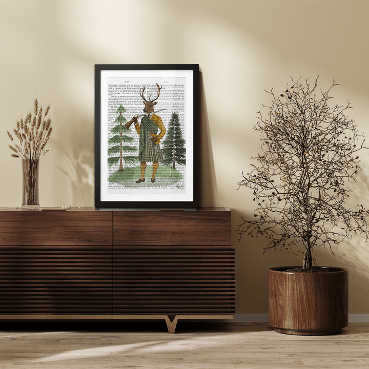 Scottish Deer Colonel Hamish Haggis, Full, Book Print