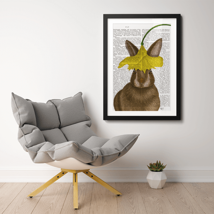 Daffodil Rabbit Book Print
