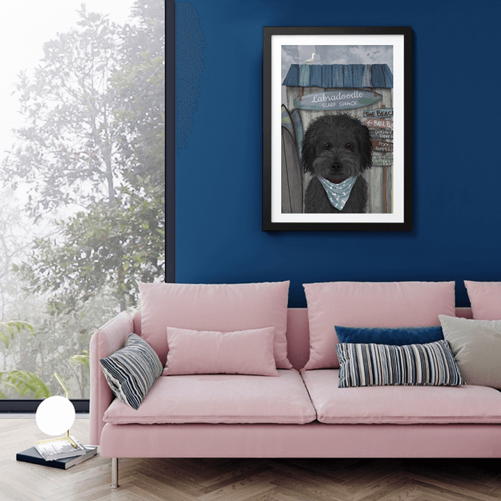 Labradoodle, Black, Surf Shack