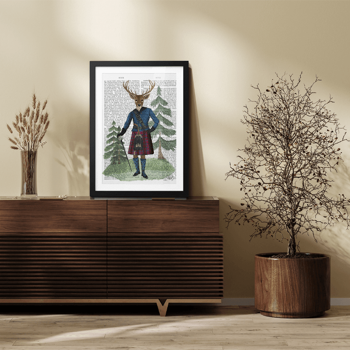 Scottish Deer Laird Tam OShunter, Full, Book Print
