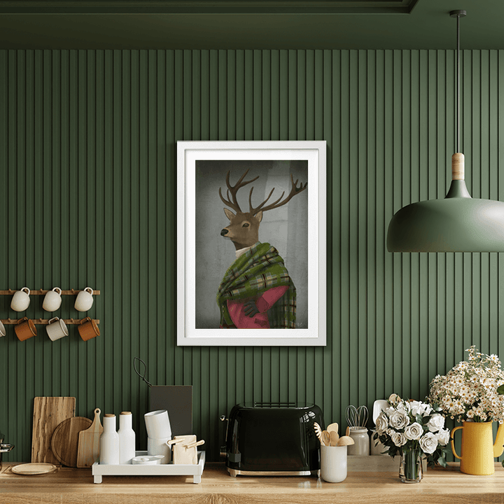 Scottish Deer Sir Shuggy Campbell, Portrait, Art Print